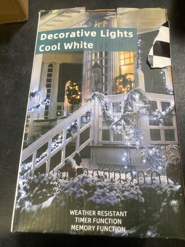 Photo 1 of 1500 LED Chrstmas Lights, 470ft Outdoor Christmas String Lights with 12 Modes, Cool White LED String Lights with Timer Dimmable Waterproof for Tree Xmas Fence Garden Wedding Party Holiday Decorations