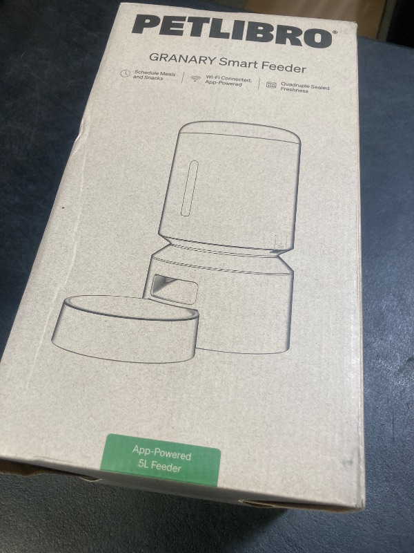 Photo 1 of PETLIBRO Automatic Cat Feeder, 5G WiFi Automatic Dog Feeder with Freshness Preservation, 5L Timed Cat Feeders with Low Food Sensor, Up to 10 Meals Per Day, Granary Pet Feeder for Cats/Dogs