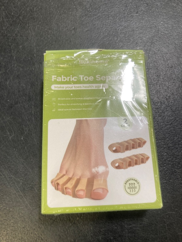 Photo 1 of Bukihome Toe Separators with Fabric Lining - Silicone Toe Spacers Bunion Correctors for Overlapping Toe - Breathable Toe Corrector for Women Men - Toe Straightener Relieve Foot Pain - 2Pcs