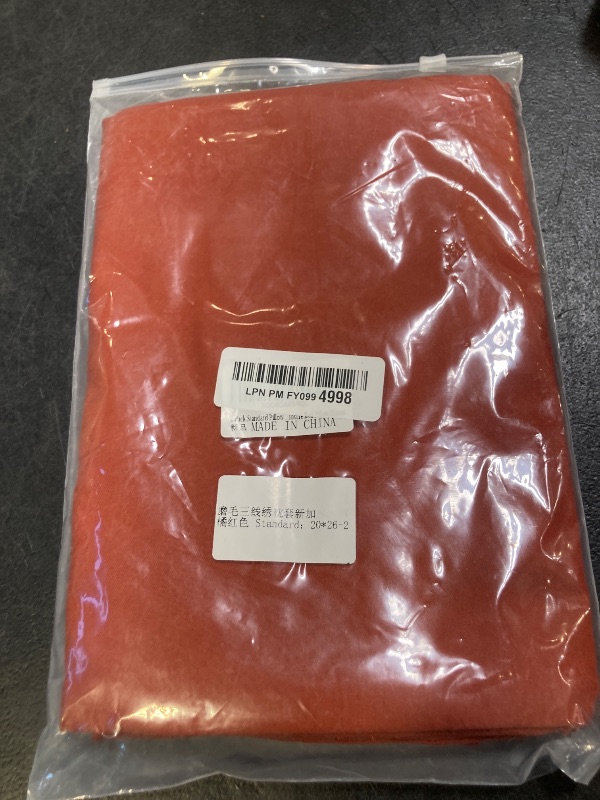 Photo 1 of 2 Pack Standard Pillow Cases Orange Red Pillow Covers Microfiber Pillowcases 20"X 26" Standard Size Soft Breathable Luxury Pillow Covers Embroidered Envelope Closure Bed Pillow Shams