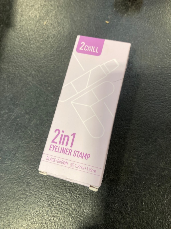 Photo 1 of 2CHILL 2-Pack Rotating Eyeliner Stamp Pen, Dual-Ended Winged Eyeliner Stamp, Cat Eye Tool, Waterproof & Smudge-Proof, Long-Lasting Make up, Matte Finish, Liquid Eyeliner for Beginners, Black & Brown