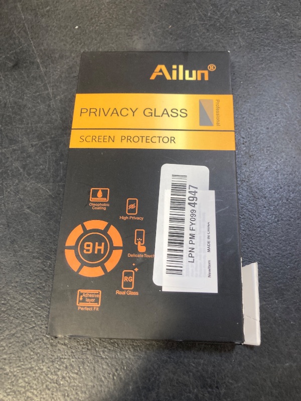 Photo 1 of Ailun 2 Pack Privacy Screen Protector for iPhone 14[6.1 inch] + 2 Pack Camera Lens Protector, Anti Spy Private Tempered Glass Film, Case Friendly, [9H Hardness] - HD [Black]