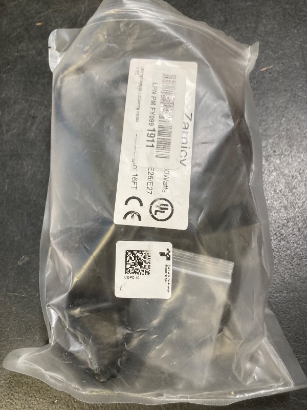 Photo 1 of Zarnicy Plug in Hanging Light Cord Kit - 16Ft Pendant Light Plug in Lamp Kit, E26/E27 Bulb Socket Lantern Extension Cord with On/Off Switch, Socket Rings, 1 Pack, Black