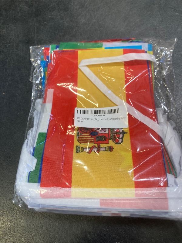 Photo 1 of 200 Countries String Flag, 184 ft International Flags Bunting Banner, World Flag Banner Decoration for World Cup Party, Olympic, School, Sports Game Events, Grand Opening, Classroom