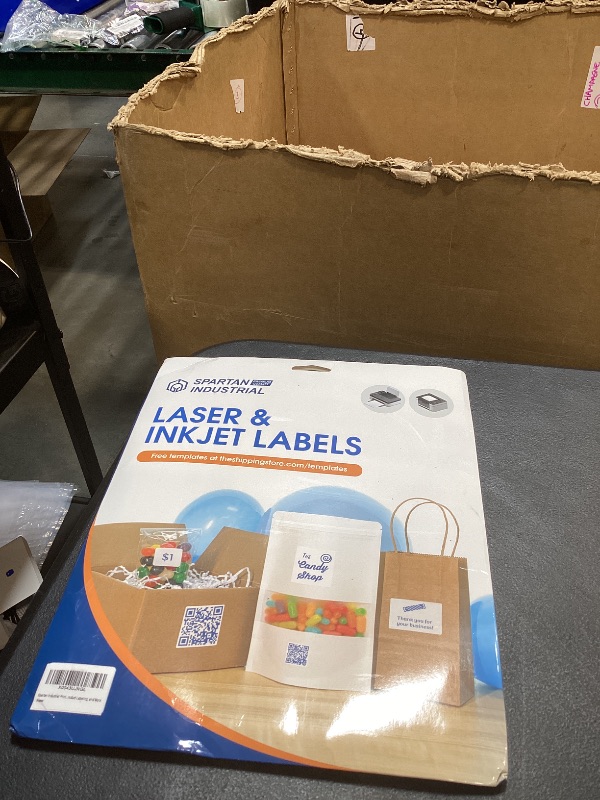 Photo 1 of 3" X 2" Matte White Printable Labels for Inkjet and Laser Printers - 30 Sheets, 300 Custom Stickers for Address Labels, Product Labeling, Shipping - Spartan Industrial Template R011