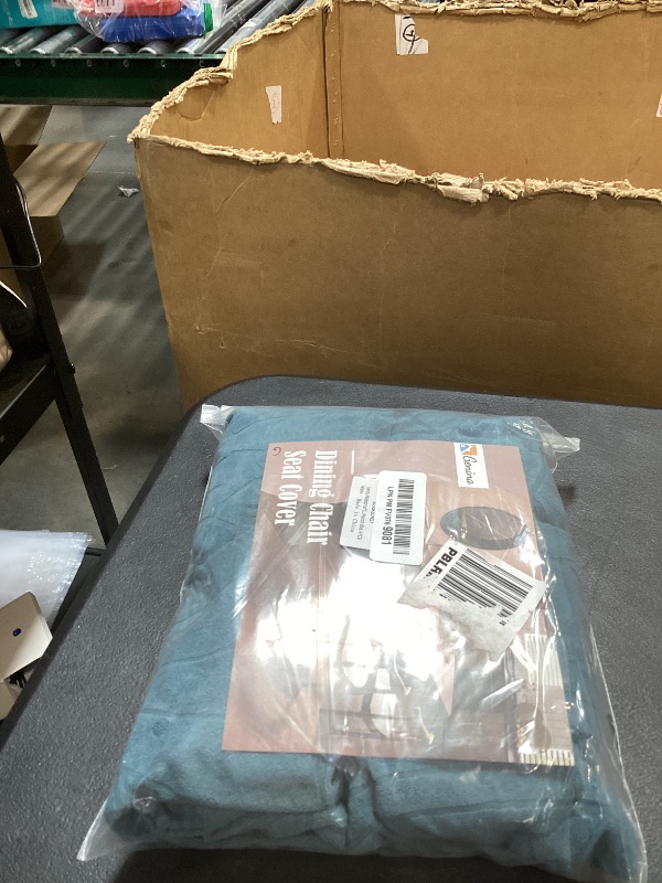 Photo 1 of Genina Waterproof Seat Covers for Dining Room Chairs, Stretch Chair Covers Removable Washable Dinning Room Kitchen Chair Seat Cushion Slipcovers (Leaves-Peacock Blue, 4 PCS)