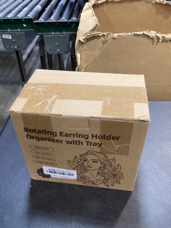 Photo 1 of MODOWEY 6 Tier Rotating Earring Holder Organizer, Adjustable Metal and Plastic Stand Tree with 342 Grooves for Stud Hoop Pierced Dangle Display, Decluttered, Space-Saving Storage Rack for Women, White