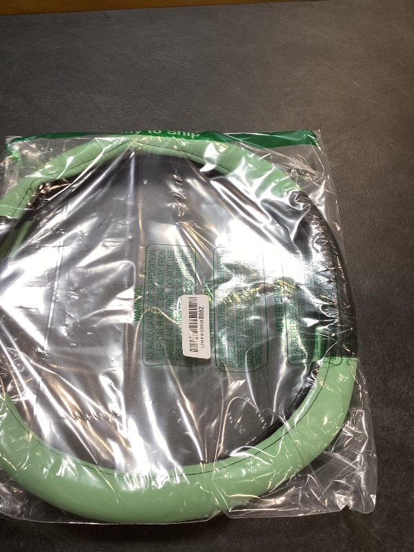 Photo 1 of DXNQ Car Steering Wheel Cover, 15 Inch Carbon Fiber Leather Stitching Color Steering Wheel Protector, Anti-Slip Elastic Breathable Steering Wheel Cover Stylish Decor for Most Cars (Green)