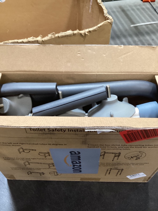 Photo 1 of Lianjindun Toilet Safety Rails, Adjustable Toilet Frame for Elderly, Seniors, Handicap & Disabled, Foldable Handicap Toilet Handles Fit Any Toilets (Gray)