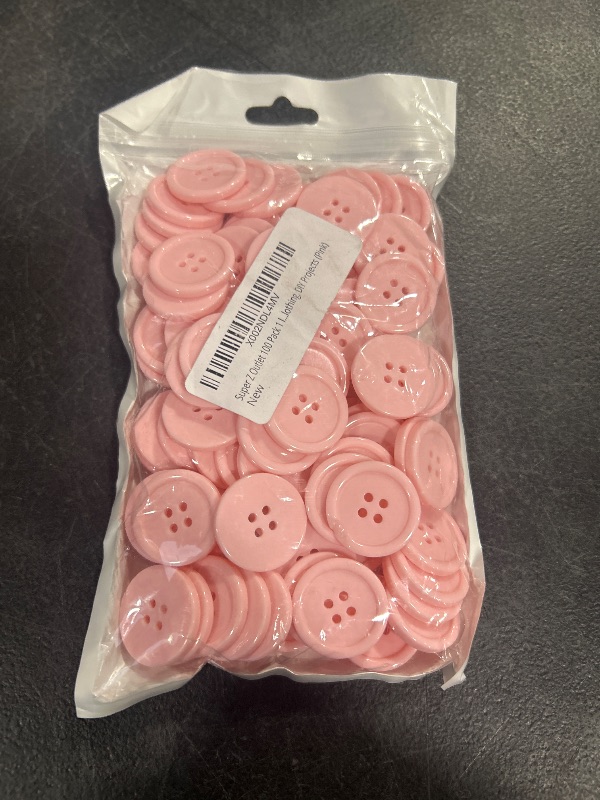 Photo 1 of Super Z Outlet 100 Pack 1 Inch Buttons Flatback Sewing Colored for Arts & Crafts, Fashion Clothing, DIY Projects (Pink)