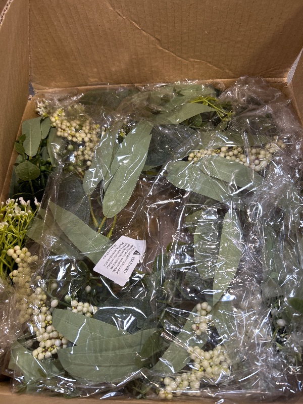 Photo 1 of Eucalyptus Wreaths 22" Large Artificial Greenery Outdoor/Indoor Wreath Spring/Summer/Winter Wreath Green Wreaths for Front Door Porch Window Wall Hanging Decor All Year Round Wre-ath?Green?