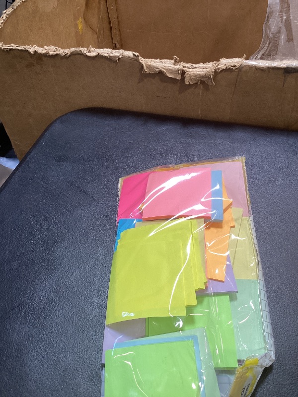 Photo 1 of (24 Pads) Sticky Notes 3x3 in Post, 12 Bright Colors Self-Stick Note Pads it, Strong Adhesive, Easy to Post for Home, Office, Notebook