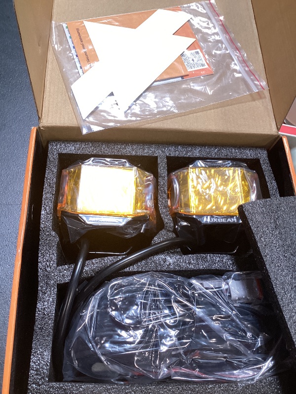 Photo 1 of Auxbeam 4" 92W Cube LED Pod with Amber DRL, V-MAX Series Offroad Pod Lights with Side Shooter & Amber Covers, Offroad LED Cube Offroad Square Light 270°Combo Beam Auxiliary Light for Truck Jeep ATV