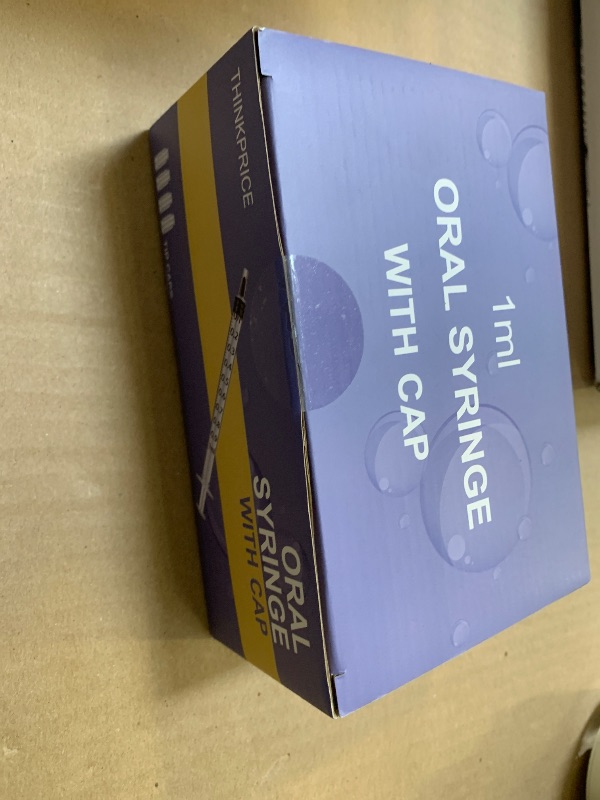 Photo 1 of 50 Pcs 1ml Syringes with Caps Oral Dispenser Individually Sterile Warpped for Medicine Dropper, Colostrum Collect Feeding Pets, Liquid