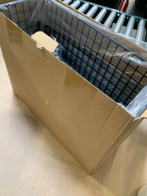 Photo 1 of 4 Set [EXTRA LARGE] Hanging Wall Mount Storage Baskets with Adhesive Hooks & Steel Hooks, Multiuse Sturdy Wire Metal Organizing Baskets for Home Kitchen Bathroom Pantry Utility Organizer, Black