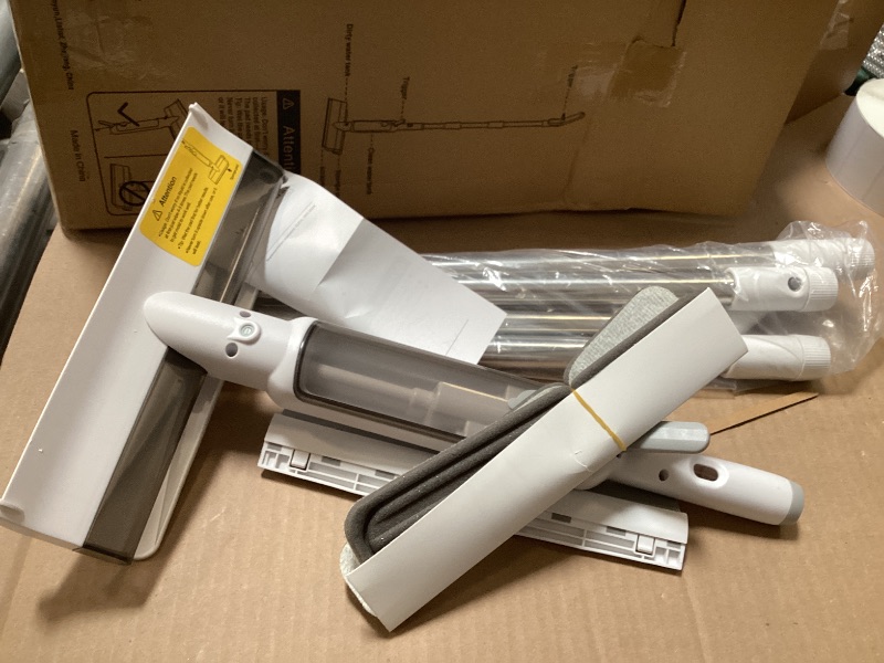 Photo 1 of 4 in 1 Window Squeegee with Water Tank,Window Cleaner Tool with Remote Control Water Spray,16'' to 72'' Adjustable Extension Pole,Wastewater Tray,Sponge Window Squeegee for Shower Glass Car Window