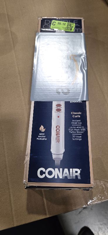 Photo 1 of Conair Double Ceramic 1-Inch Curling Iron, 1-Inch Barrel Creates Classic Curls, Hair Curler for Use on Short, Medium, & Long Hair, White/Rose Gold