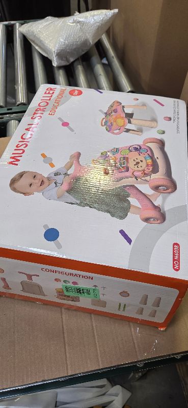 Photo 1 of QDRAGON 3 in 1 Baby Walker and Activity Center for Girl, Learning to Walk, Sit to Stand, Early Educational Push Toys with Music Panel for Infant Toddler 12+ Months Pink