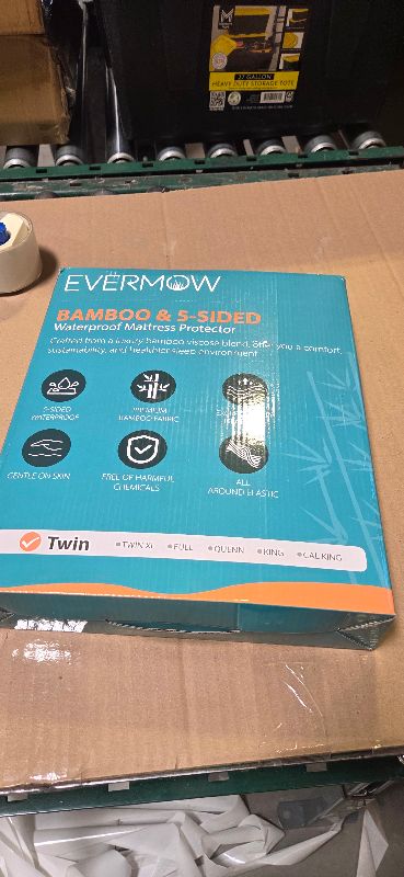 Photo 1 of 5-Sided Waterproof Mattress Protector, Twin Size Quilted Bamboo Rayon Mattress Cover, Breathable Cooling Noiseless Bed Fitted Sheets, Soft Bedding Pad with Deep Pocket Up to 18"