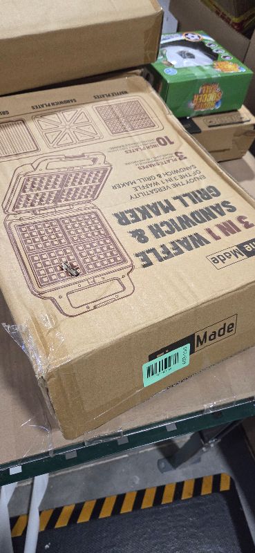 Photo 1 of FineMade Belgian Waffle Maker with Removable Plates, Waflera Electrica, Large Waffle Iron, 3 in 1 Panini Grill Press Breakfast Sandwich Maker, Electric Griddle, Grilled Cheese Maker, Breakfast Station