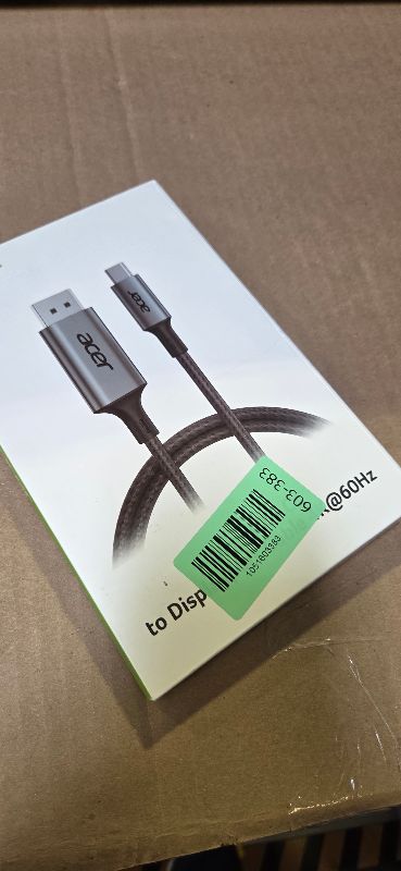 Photo 1 of acer USB C to DisplayPort Cable 6.6 FT (4K@60HZ 2K@165Hz), Type-C to DisplayPort Cord (Sturdy Aluminum, Plug & Play) Thunderbolt 3/4/5 Compatible with MacBook Pro/Air, iPhone 16 Pro/Max, XPS, Surface