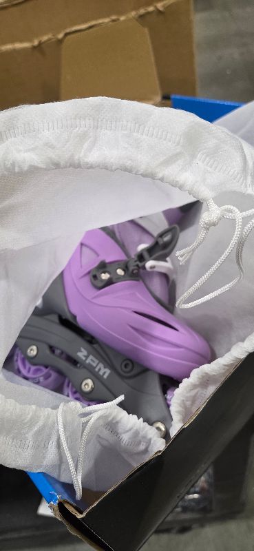 Photo 1 of 2PM SPORTS Girls Adjustable Illuminating Inline Skates with Light up Wheels, Fun Flashing Beginner Roller Skates for Kids - Purple Medium