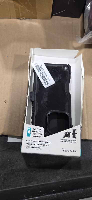 Photo 1 of Pelican Shield iPhone 16 Pro Case [Compatible with MagSafe] Rugged Phone Case w/ 21ft Military-Grade Drop Protection - Heavy Duty Phone Cover w/Belt Clip Holster for iPhone 16 Pro - Carbon