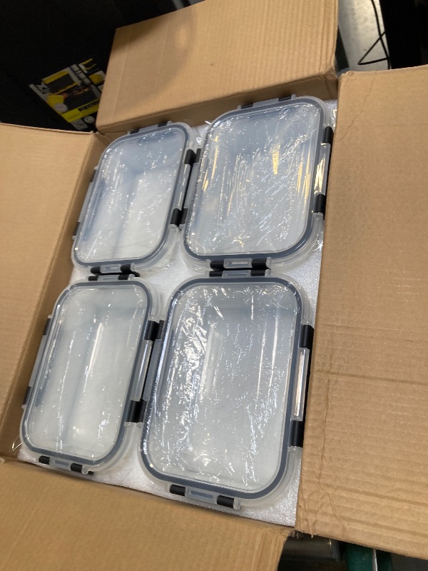 Photo 1 of Liuruiyu 8 Pack 36OZ Glass Food Storage Containers with Lids, Meal Prep Containers, Airtight Bento Boxes with Leak Proof Locking for Microwave, Oven, Freezer and Dishwasher, BPA Free