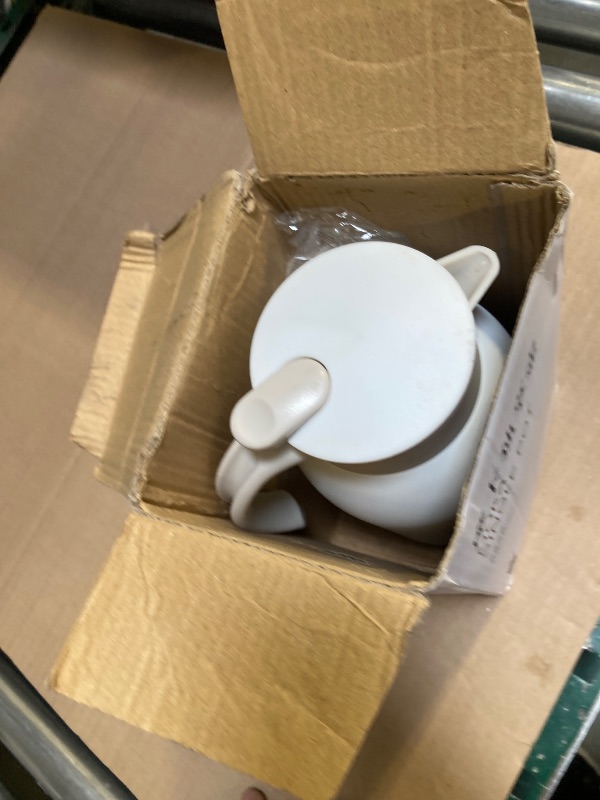 Photo 1 of Stainless Steel Thermal Coffee Carafe Dispenser, 40oz Unbreakable Double Wall Vacuum Flask Large Capacity 1.2L Water Tea Pot Beverage Pitcher for Summer Cold Iced Coffee (White)