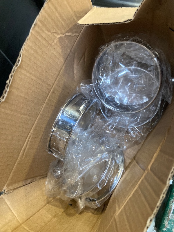 Photo 1 of 16Packs English Muffin Rings Crumpet Rings 4 inch Stainless Steel Double Rolled Tart Rings 4 inch & 3.15 inch, Round Metal Cooking Pastry Ring Molds for cookies, pancakes,