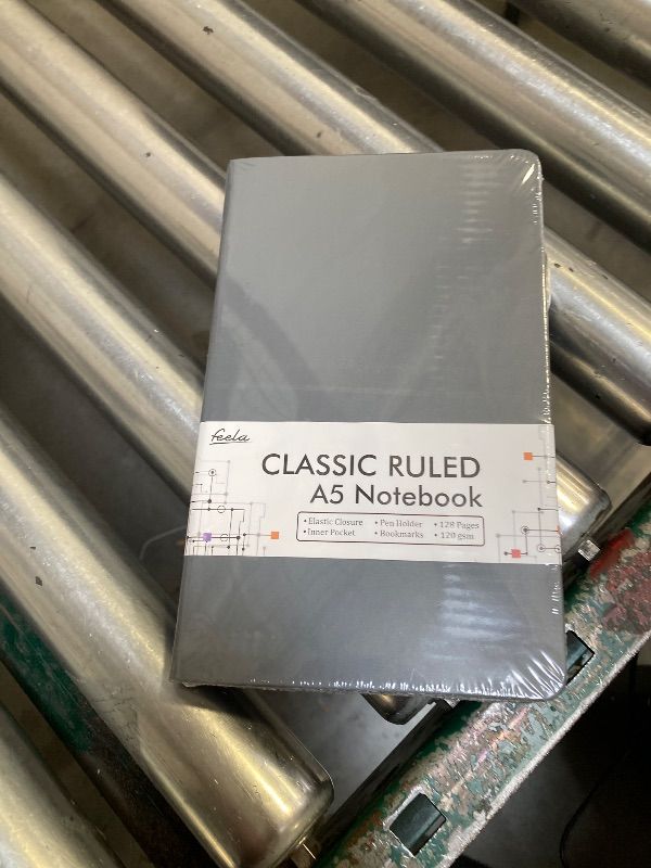 Photo 1 of  Journal Notebook for Work, Business Notebook Bulk Hardcover Lined Writing Journal with Pen Holder for Men Women Note Taking 5.1”x8.3”, A5, Gray factory sealed 