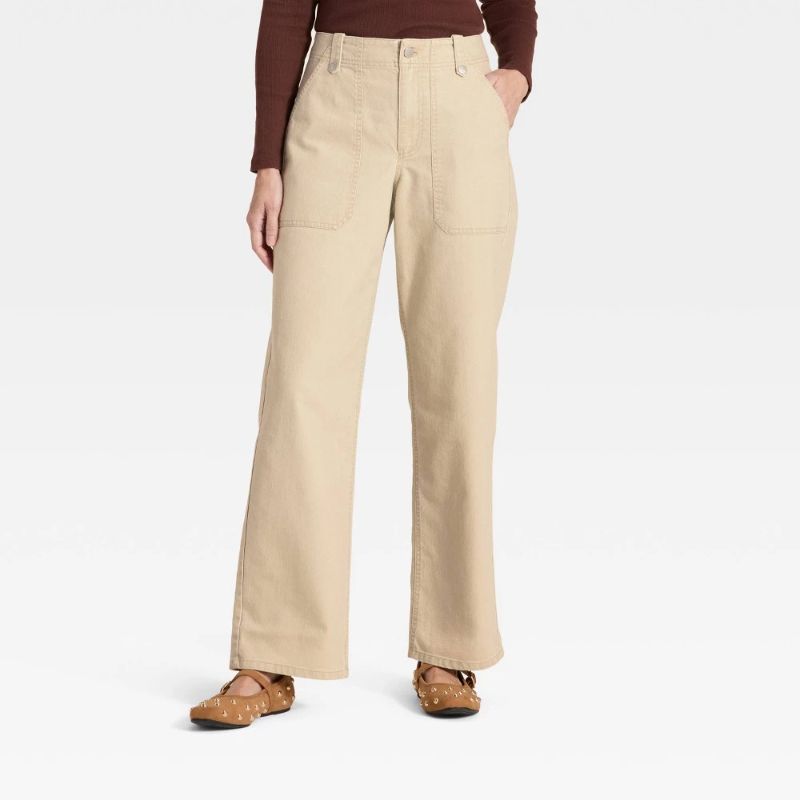 Photo 1 of Women's Mid-Rise Straight Leg Cargo Pants - Universal Thread™ Tan 2
