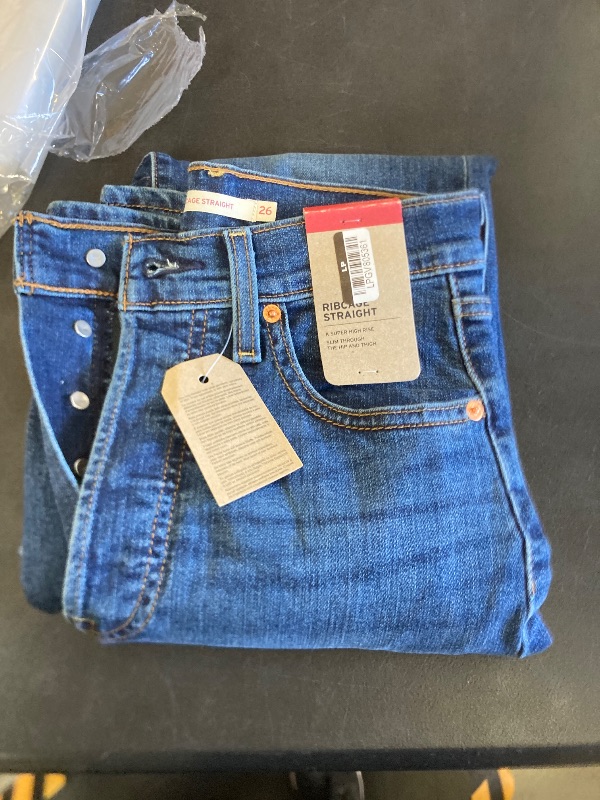 Photo 1 of Levi's Women's Ribcage Straight Full Length Jeans, (New) The Last Straw, 26