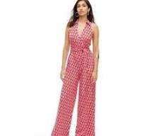 Photo 1 of Diane Von Furstenberg XXS Set Pink Modern Geo Jumpsuit