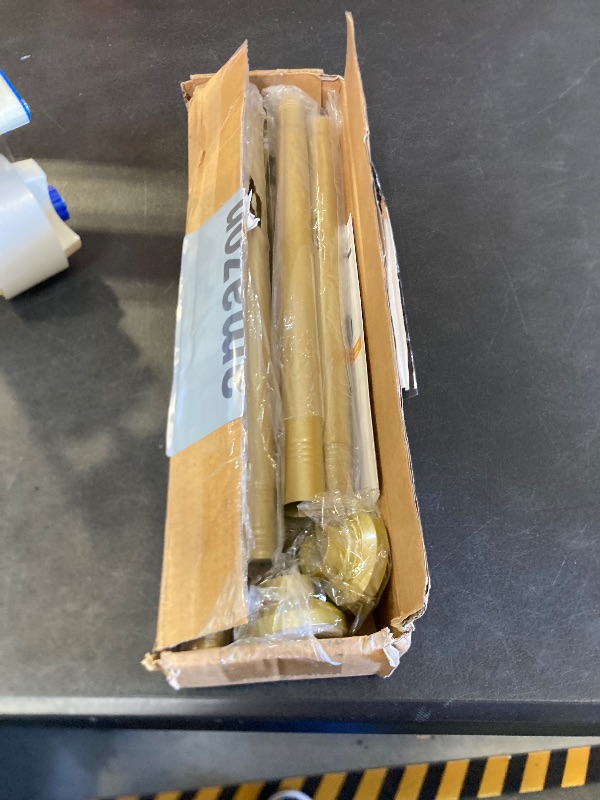 Photo 1 of ENJOYBASICS Gold Shower Curtain Rod 30 to 76 Inches, 1 Inch Stainless Steel Adjustable Spring Tension Rods No Drill for Bathroom, Closet, Window, Room Divider, Never Rust, Non Slip