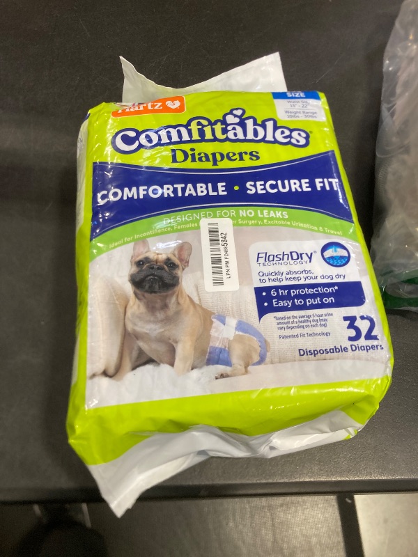 Photo 1 of Hartz Disposable Dog Diapers, Size M 32 count, Comfortable & Secure Fit, Easy to Put On