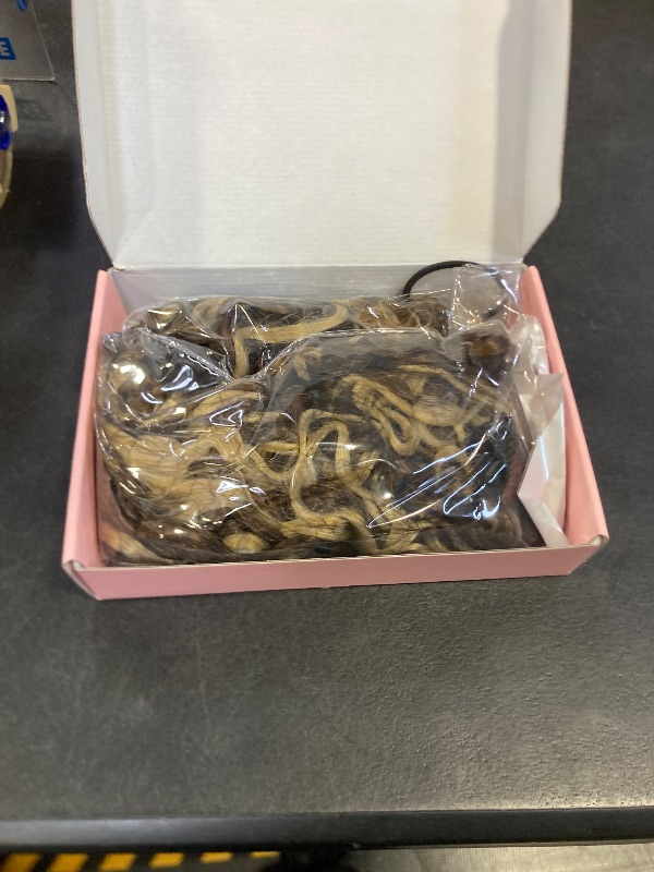 Photo 1 of Clip in Hair Extensions, FLUFYMOOZ 4PC 100? Pure Protein Silk Hair Extensions Long Soft Natural Hairpiece 16 Inch Curly Hair Extension for Women (Medium Brown Ash Blonde Highlight)