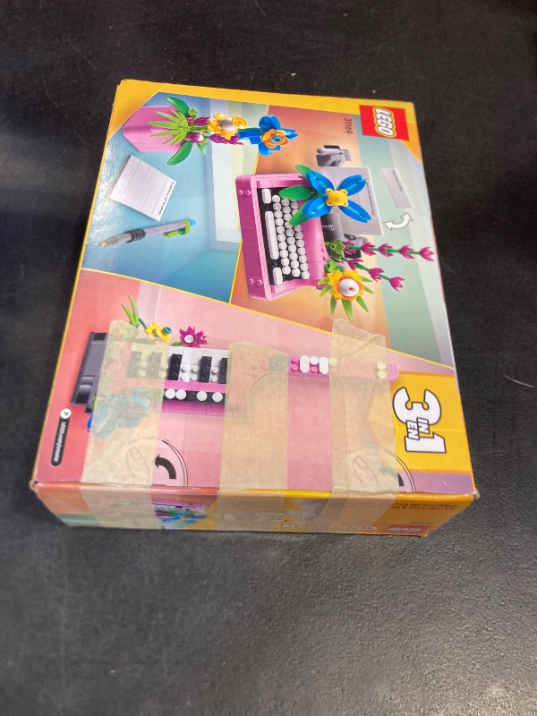 Photo 1 of LEGO Creator 3 in 1 Typewriter with Flowers - Building Toy with 3 Building Options, Typewriter, Flowerpot with Pen & Notebook, or Keytar - Gift Idea for Birthdays - 31169