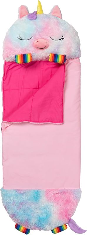 Photo 1 of Happy Nappers: Pillow & Sleepy Sack: Large - Rainbow Unicorn - 66 x 30, 2-in-1: Plush Animal Opens Into Sleeping Bag, Soft Play Character, Kids 3+
