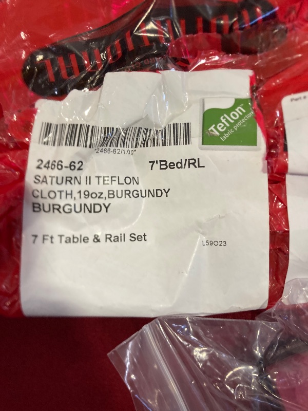 Photo 1 of Saturn II Billiard Cloth Pool Table Felt - 7-ft - Burgundy
