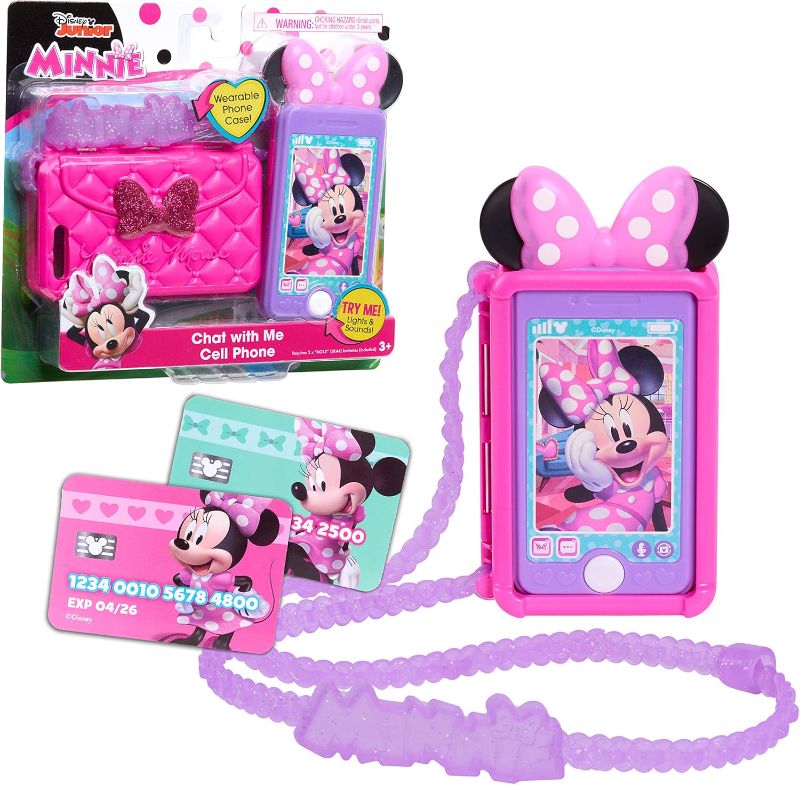 Photo 1 of Disney Junior Minnie Mouse Chat with Me Pretend Play Cell Phone Set, Lights and Sounds, Kids Toys for Ages 3 Up by Just Play
