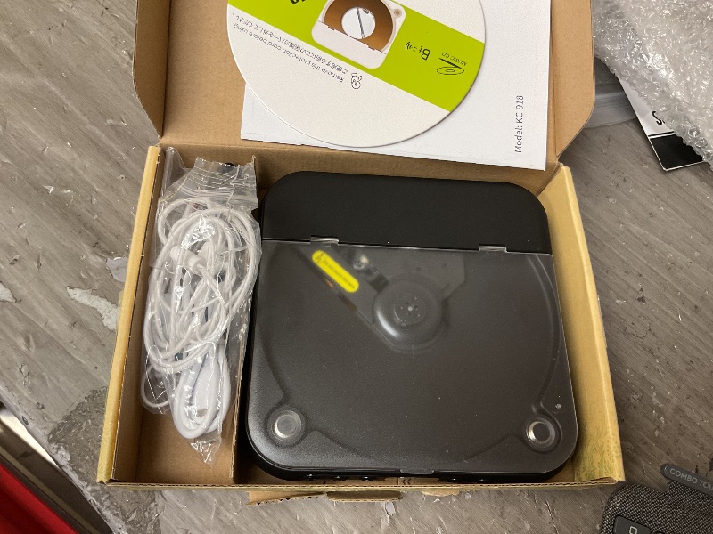 Photo 1 of ENVYCLOUD CD Player Portable with Dual Stereo Speakers, Rechargeable Portable CD Player with Bluetooth for Home with Headphones, Support CD/AUX/USB,Black