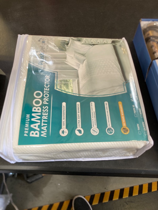 Photo 1 of PlushDeluxe Premium Bamboo Mattress Protector – Full Size, Waterproof, & Ultra Soft Breathable Noiseless Washable Bed Mattress Cover for Comfort & Protection - White