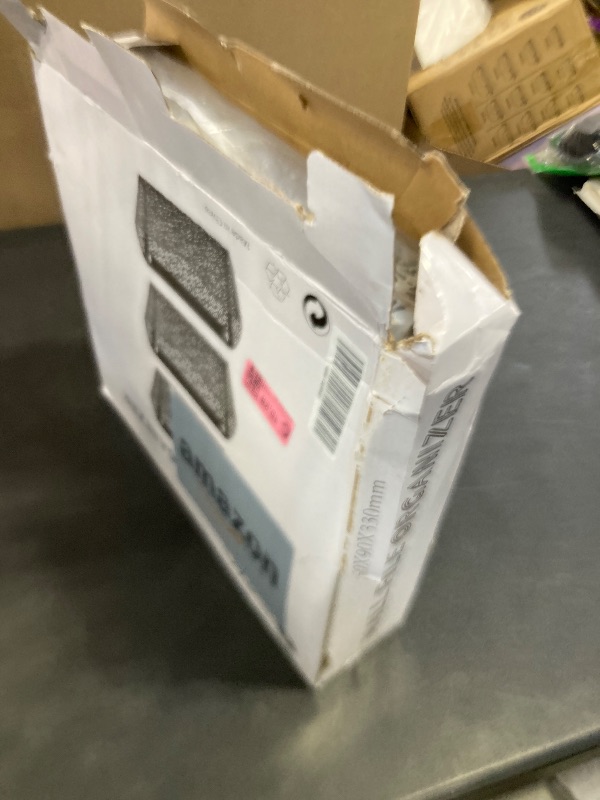 Photo 1 of EasyPAG 3 Pack Hollow Design Wall-Mounted File Organizer - Heavy Duty Metal, Vertical Space Saving, Letter Size Single Pocket Holder for Office, Home, School, White