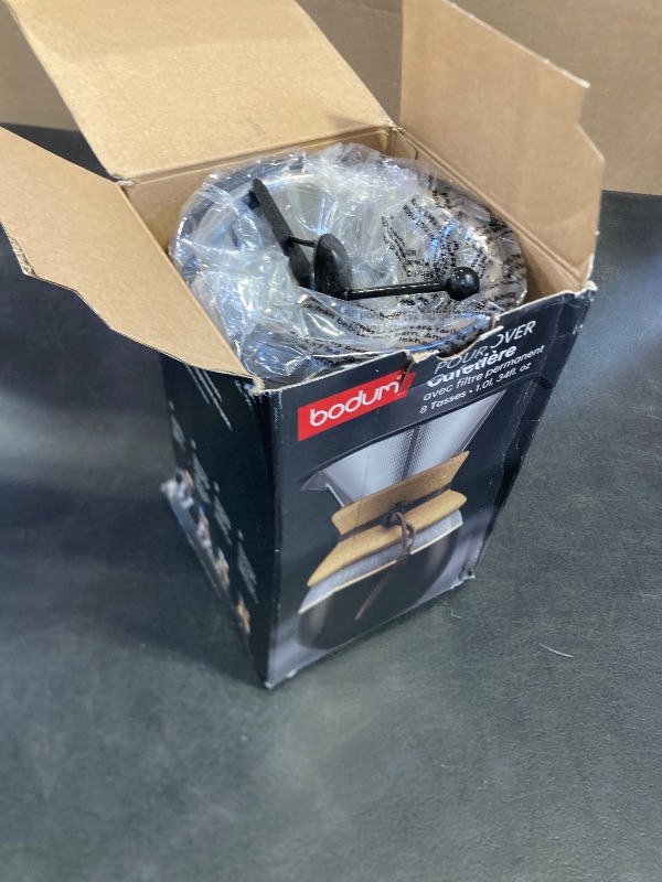 Photo 1 of Bodum 34oz Pour Over Coffee Maker, High-Heat Borosilicate Glass with Reusable Stainless Steel Filter and Cork Grip - Made in Portugal