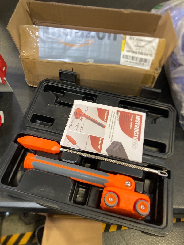 Photo 1 of Magnetic Wire Puller for Electrical Wiring – Rare-Earth Magnets, Stainless-Steel Leader for Easy Cable Pulling in Walls & Tight Spaces, Doubles as Stud Finder, Includes High-Quality Hard Plastic Case