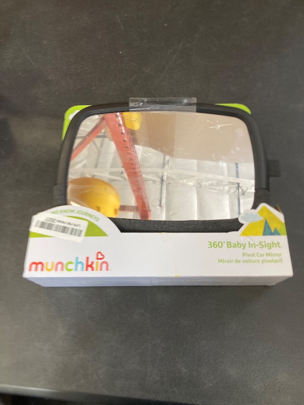 Photo 1 of Munchkin Baby Car Mirror for Rear Facing Car Seats, Pivot 360 Baby in-Sight Adjustable Auto Mirror, Black