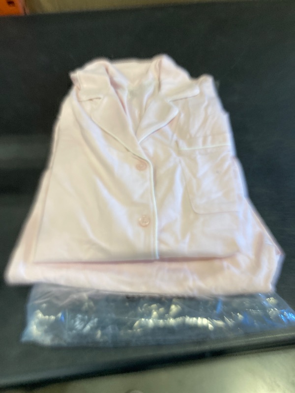 Photo 1 of Amazon Essentials Women's Cotton Modal Long Sleeve Shirt Full Length Pant Pajama Set, Pale Pink, X-Large