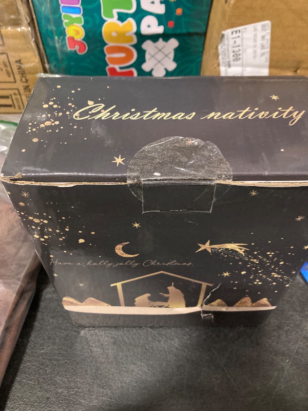 Photo 1 of AOMOONOA White Nativity Set, Resin Small Christmas Nativity Figurine, 11Pcs Miniature Nativity Scene, Holy Family Manger Scene Tabletop Nativity Figurines for Christmas Indoor Decor