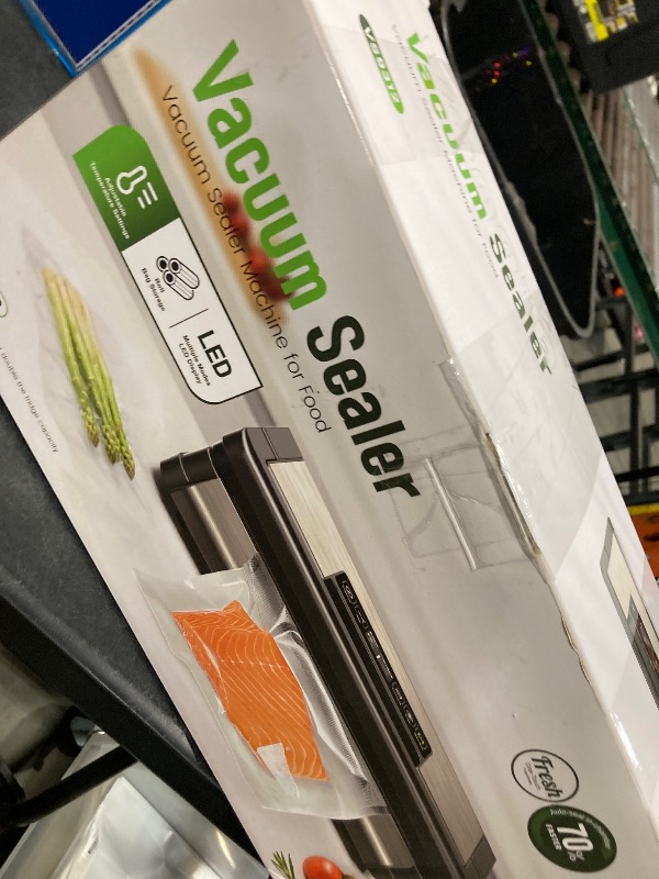 Photo 1 of 95kPa Vacuum Sealer Machine, Fully Automatic Food Sealer, Touch Display, 10-in-1 Functions & Powerful Sealing System with Double Heat Seal, Easy-Lock Handle, Built-in Cutter(Black Silver)